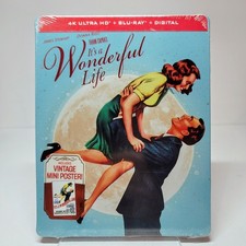 It's a Wonderful Life 4K STEELBOOK (UHD + Blu-ray) 1946 w/Poster Christmas NEW