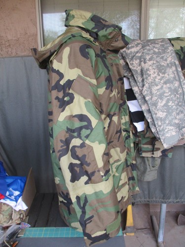 USMC 2nd Pattern Woodland BDU Gore Tex Rain Jacket, ECWCS Parka, MEDIUM LONG - Picture 7 of 13