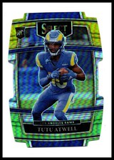 2021 Panini Select #61 Tutu Atwell Green and Yellow Prizm Die Cut