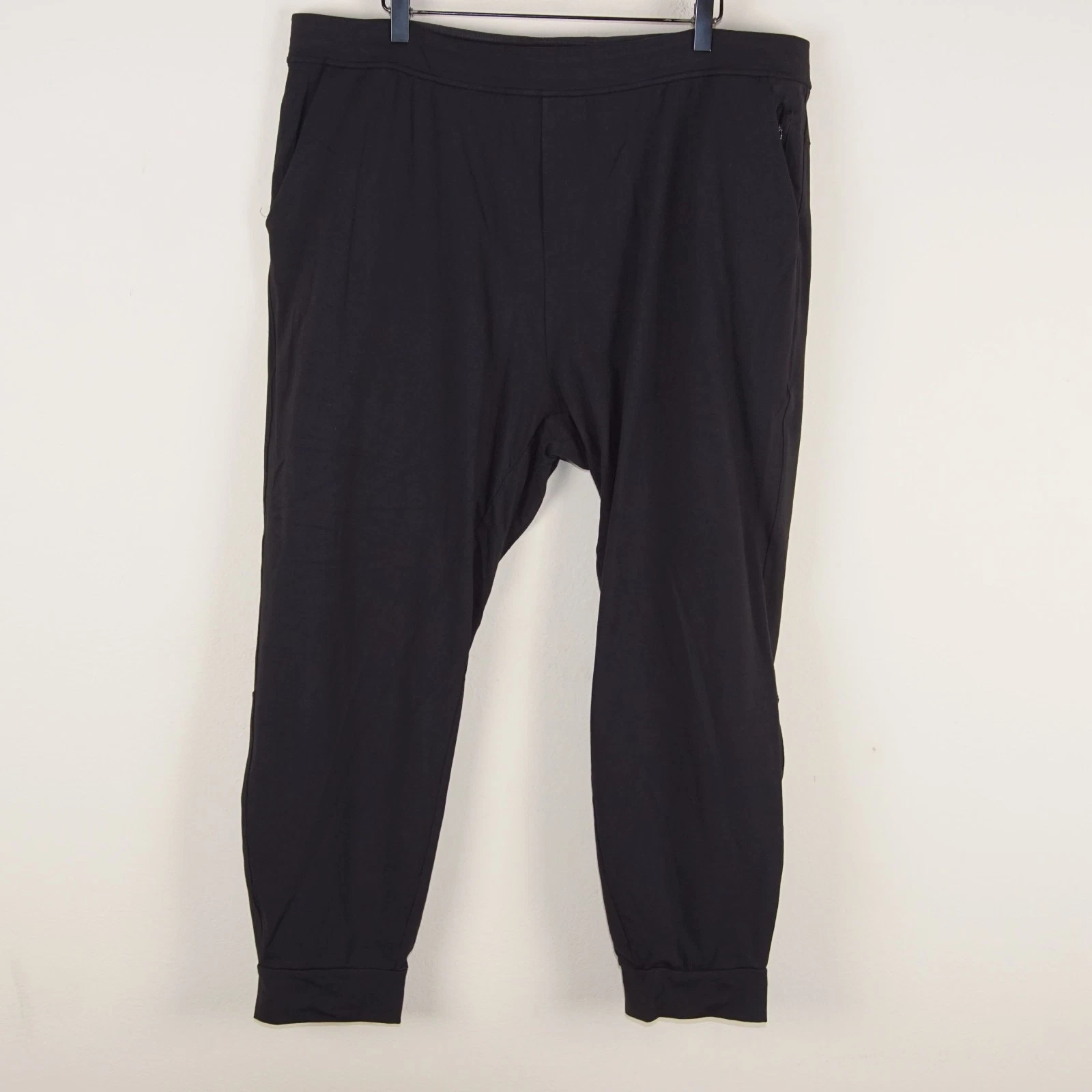 Public Rec All Day Black Jogger Pants Mens Sz 42 x 25.5 Hemmed