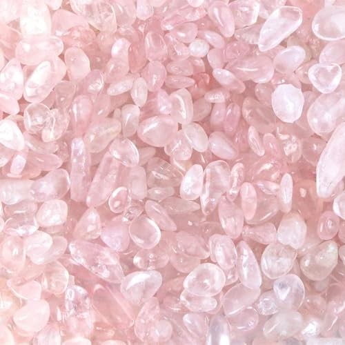 Rose Quartz Crystals, 1lb Crushed Rose Quartz Chips Bulk Tumbled Stones Pink - Picture 1 of 6