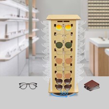 360 Rotating Sunglass Display Rack Square Eyeglass Organizer Holder Freestanding