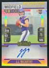 2024 Contenders J.J. McCarthy Rookie Ticket Auto Midfield /50 #101 Vikings