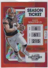 2021 Panini Contenders Optic - Season Ticket Baker Mayfield #9 Red Prizm 026/175
