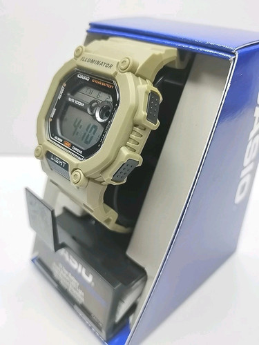 Casio Illuminator Men's Digital Tan Brown Resin Band Watch Brand New! D2 - Picture 3 of 8