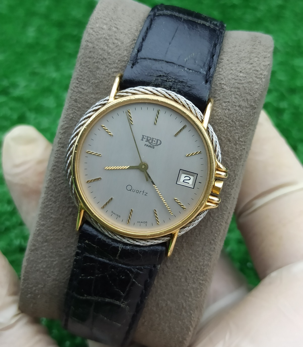 Vintage FRED Paris Force 10 Two-Tone Cable Quartz Watch Swiss Made