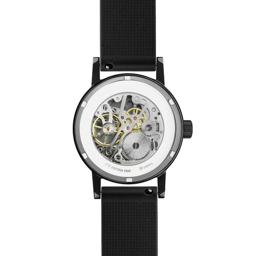 Men's Stainless Steel Mechanical Watch Black / Black Silicone - Ape-X Weird Ape - Picture 3 of 5