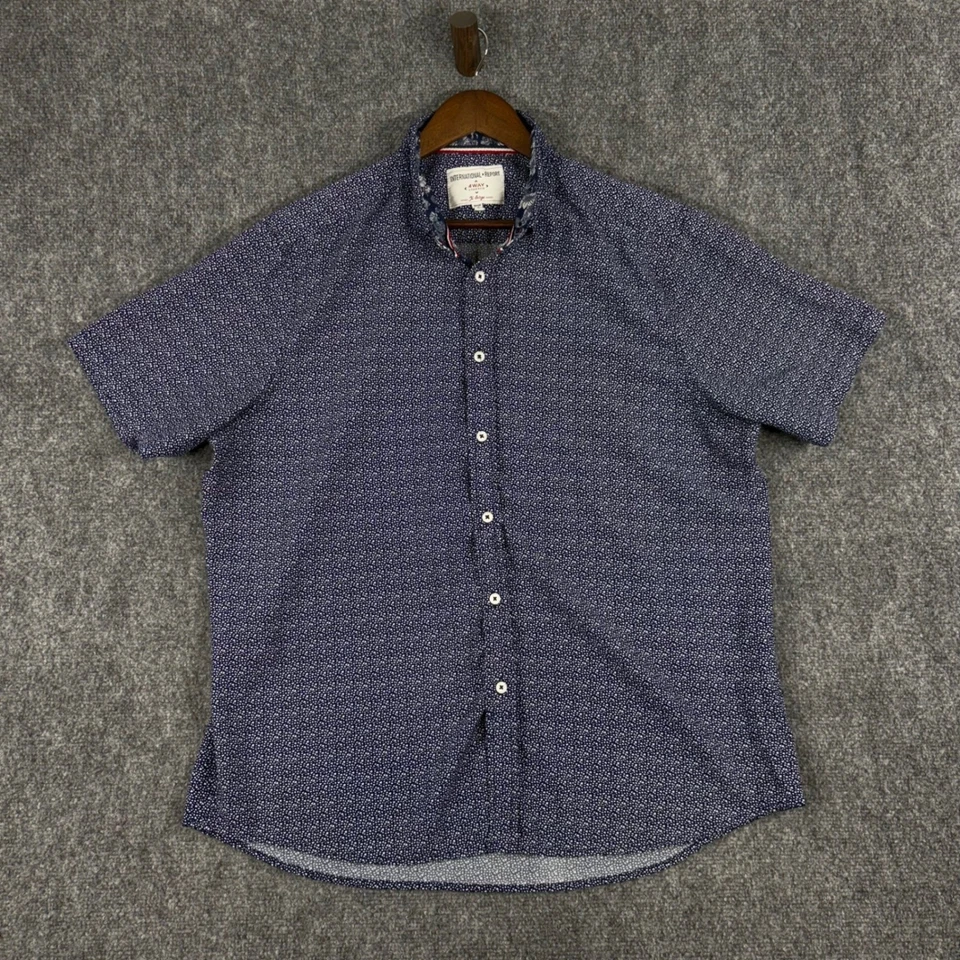 International Report Mens Shirt Extra Large XL Blue Floral 4 Way Stretch - Image 2 of 4