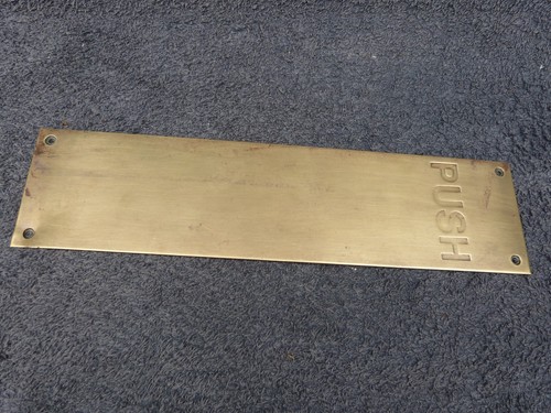 ANTIQUE BRASS DOOR FINGER PLATE PUSH PLATE HEAVY GAUGE 274 GRAMS - Picture 2 of 11