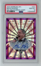 2022 Donruss UFC Bruce Buffer Voices of The Octagon Auto Holo Purple /15 PSA 10