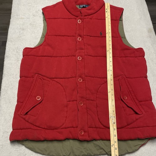 Polo Ralph Lauren Weste Herren XLT Tall rot gesteppt Puffer Knopf Reißverschluss Vintage Pony - Bild 8 von 9