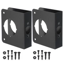 Door Reinforcement Plate, 2 Set for 1-3/8" Thick Door 4-1/2" Size Black