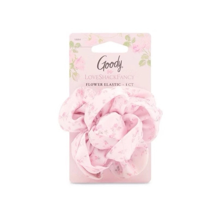 Goody LoveShackFancy English Ivy Pink Flower Barrette Hair Accessory