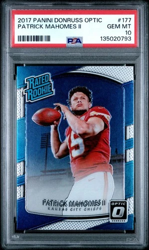 2017 PANINI DONRUSS OPTIC #177 PATRICK MAHOMES II ROOKIE RC PSA 10