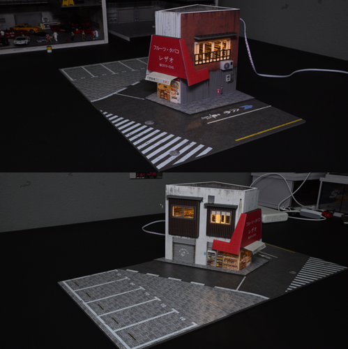 1/64 Diorama Garage Modell LED Beleuchtung Parkplatz Vitrine Modell Szene USA - Bild 320 von 512