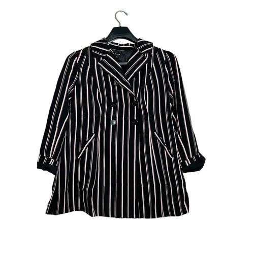 torrid women Twill striped A Line Trench Coat Double Breasted blazer sz 1 - Picture 7 of 12