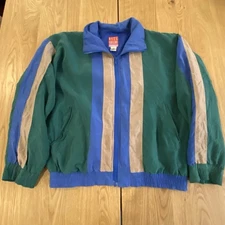 Oleg Cassini Silks Windbreaker Colorblock Silk Lightweight Colorful 80’s VTG Med