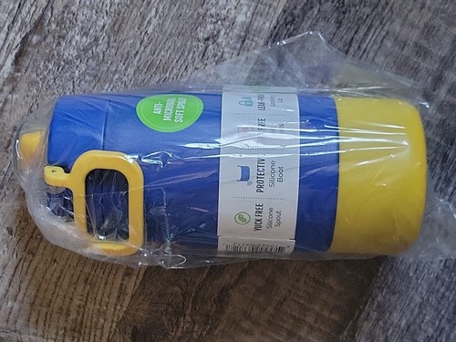 NUEVO Botella de agua aislada de acero inoxidable Ello Kids Colby 12 oz con pajita, azul - Imagen 4 de 5