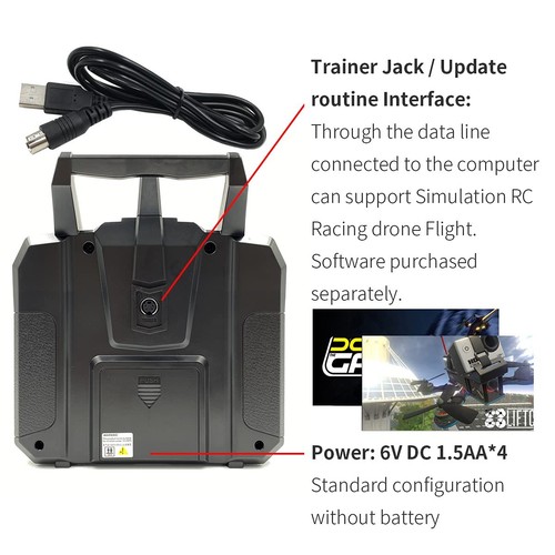 FS-i6X 10CH 2.4GHz RC Sender Controller mit FS-iA10B Empfänger Upgrade Kabel... - Bild 4 von 8