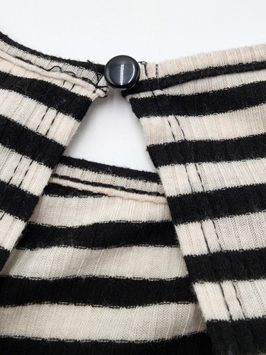 No Boundries Striped A Line Sun Dress Sleeveless Black/ White Midi Size M - Picture 15 of 19