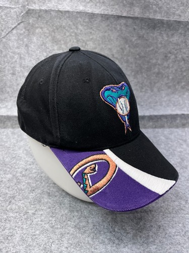 VINTAGE Arizona Diamondbacks Mütze Kappe Riemen hinten Erwachsene Einheitsgröße schwarz blau Baumwolle MLB - Bild 8 von 13