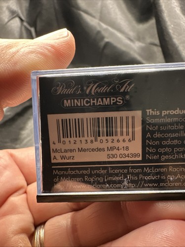 Minichamps 1:43 #6 McLaren Mercedes MP4-18 Testcar 2003 Alex Wurz USA Boxed - Picture 6 of 10