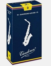 Vandoren Alto Saxophone Reeds Size 3 10 Pieces. New Factory Sealed.