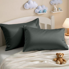 Toddler Egyptian Cotton Sateen Pillowcases, 2 Pack, Charcoal Grey
