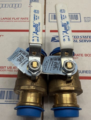 X2 Lot 1-1/4” Apollo ProPress 77VLF-106-01 Lead Free Brass Ball Valve PxP Copper