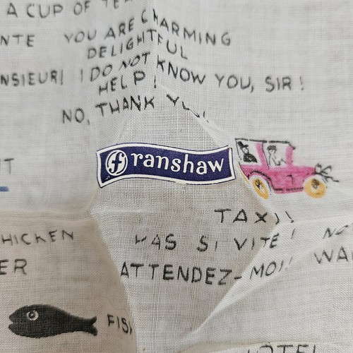 'HOW TO SPEAK FRENCH' POCKET KERCHIEF VARIOUS FRENCH WORDS/PHRASES with Sticker - Picture 2 of 11