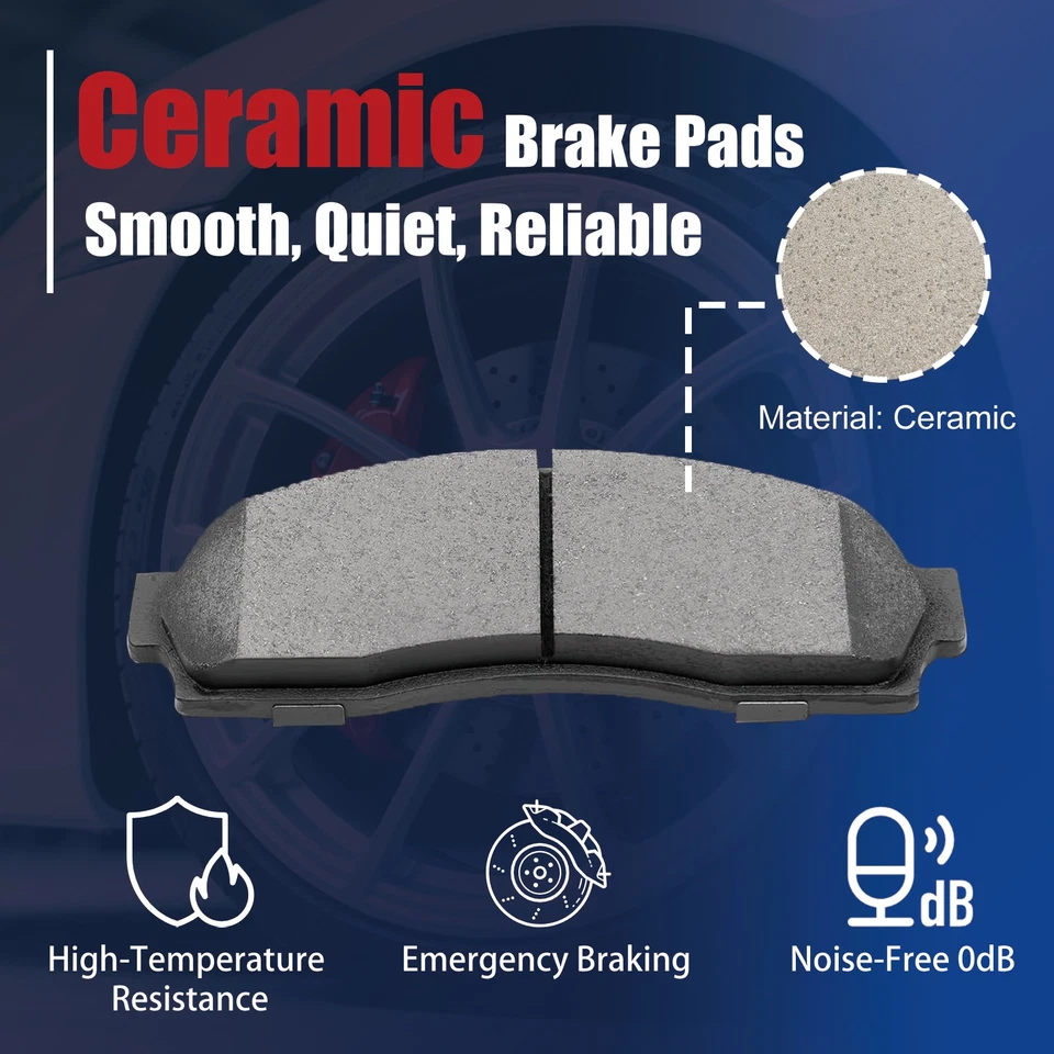 Front Drilled Brake Rotors Brake Pads Kit for Cadillac Escalade 2002 - 2006 Foto 2 de 4