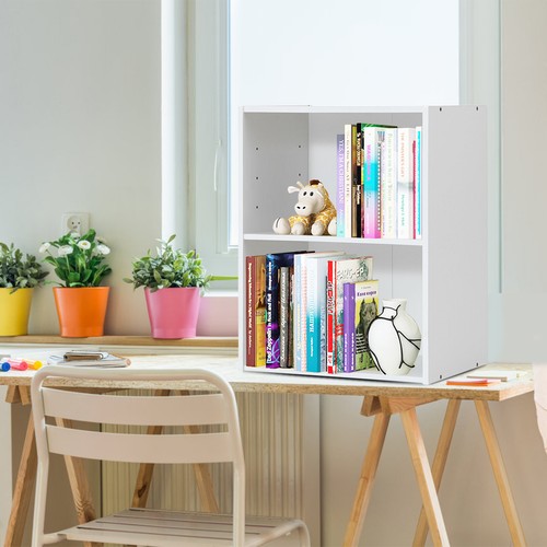 2 Tier Open Shelf Night Stand End Table Sofa Side Storage Display Furni White - Picture 4 of 11