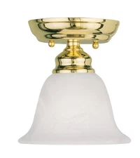 Livex Lighting 1350-02 Essex Semi-Flush Mount Polished Brass