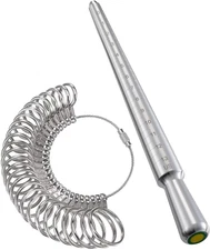 Ring Sizer Measuring Tool Set, Metal Ring Guage for Ring Measurer, Integrated Co