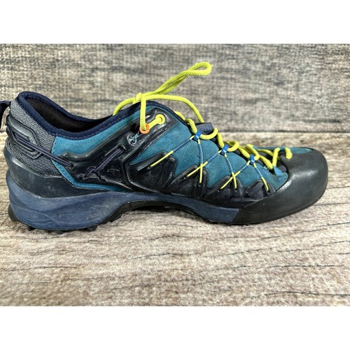 Salewa MS Wildfire Edge blau fluo grün Wanderschuhe Herren Größe 10 niedrig geschnitten - Bild 5 von 11