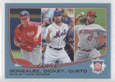 2013 Topps League Leaders Wal-Mart Blue Gio Gonzalez RA Dickey Johnny Cueto 0b3