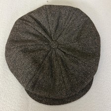 Pike Brothers Superior Headgear Wool Newsboy Cap Brown Herringbone L 59