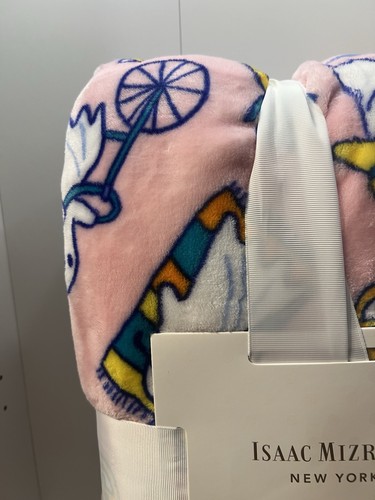 Isaac Mizrahi Halloween SUMMERWEEN Blanket Ghosts Pink Plush Soft Full/Queen - Picture 4 of 5