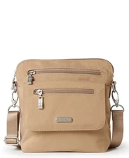 Baggallini Escape Crossbody Handbag - Beige Fabric, Chic Accessory for Women