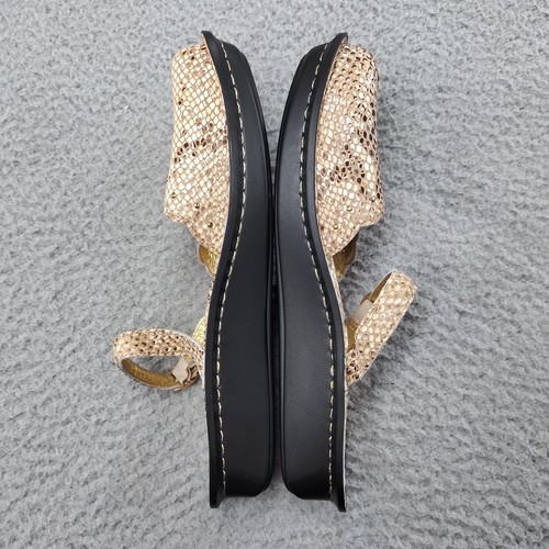 Alegria Shoes Womens Size 41 Wide Gold Snake Print Leather Mary Jane Comfort - Picture 10 of 16