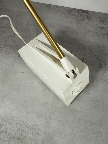 Vintage Tensor Diax Schreibtischlampe 7100 Modell Hergestellt in den USA funktioniert MCM Messing & weiß - Bild 4 von 10