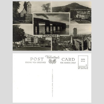 Alte Postkarte - Dundee Multi-View Tay Bridge Mains Castle UNBESPOSTED