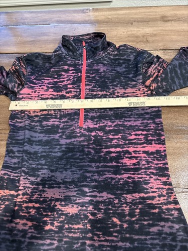 Pullover Nike Pro para mujer M Dri Fit 1/4 cremallera púrpura multicolor atlético - Imagen 4 de 9