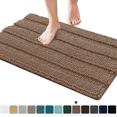 Subrtex Luxury Chenille Striped Bath Mat Non-slip Plush Rug - Foto 3 di 84