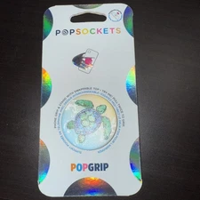Popsockets Grip Stand w/ Swappable Top for Cell Phones Sea Turtle Tortuga - NEW