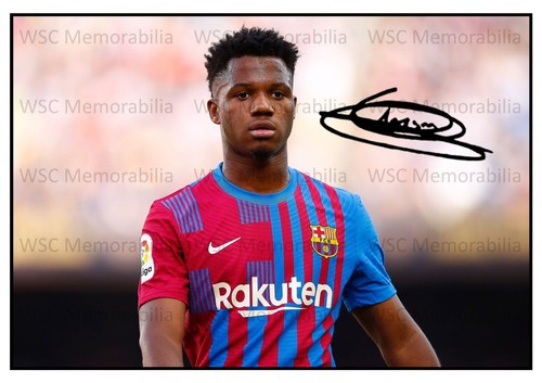 11116. Ansu Fati Signed Pictures (A4 Prints) Brighton Barcelona Monaco etc.