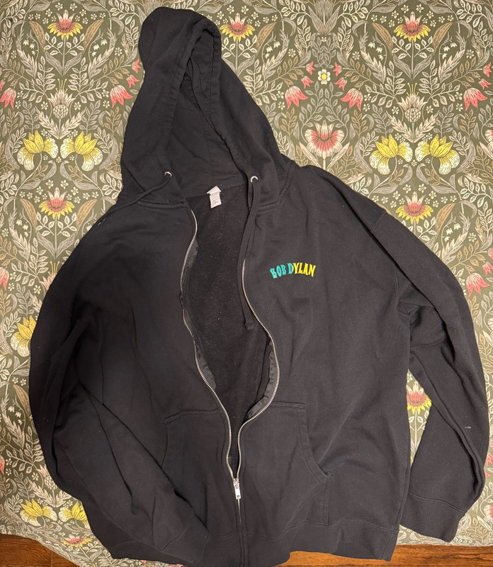 Bob Dylan & His Band XL Full Zip Black Hoodie Sweatshirt