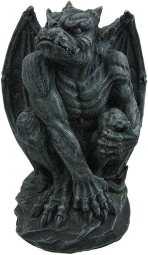 Statua Gargoyle Alato in Bilico - Statuina Guardiano Gotico per Casa o Giardino Deco - Foto 9 di 11