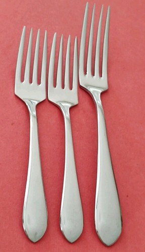 3pc Towle BOSTON ANTIQUE 18/10 Stainless 2 Salad 6 1/2" & 1 Dinner Fork Germany - Picture 2 of 10