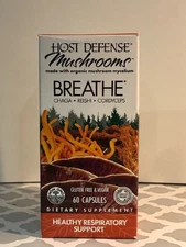 Host Defense Breathe Capsules - Immune & Respiratory Support -60 Cap EXP 08/2026